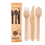 ONE TREE - PAPER WRAPPED CUTLERY SET - KNIFE, FORK, SPOON, NAPKIN