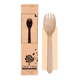 ONE TREE - PAPER WRAPPED CUTLERY SINGLES - SPORK & NAPKIN