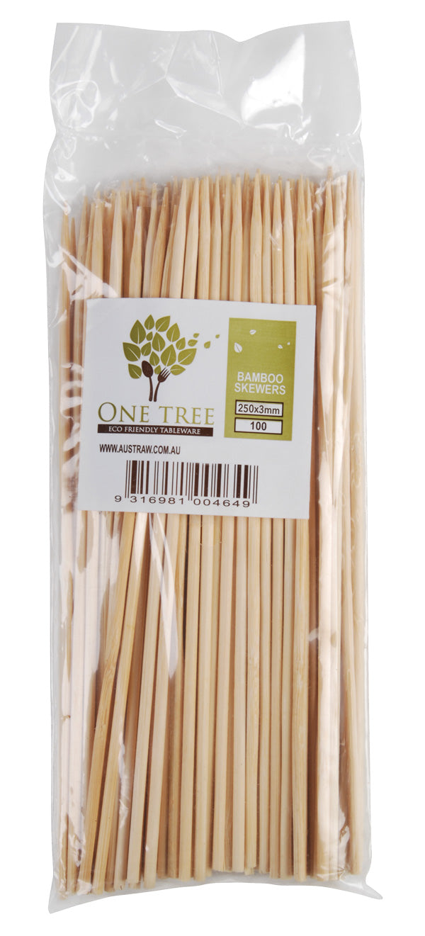 ONE TREE - STRAIGHT SKEWER - BAMBOO - 250MM x 3MM