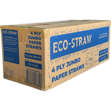 ECO STRAWS - 4 PLY JUMBO - PAPER STRAW - WHITE