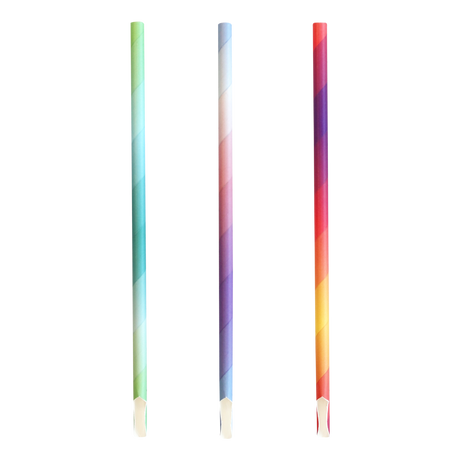 ECO STRAWS - 4 PLY SPOON PAPER STRAW - WRAPPED - MIXED COLOUR