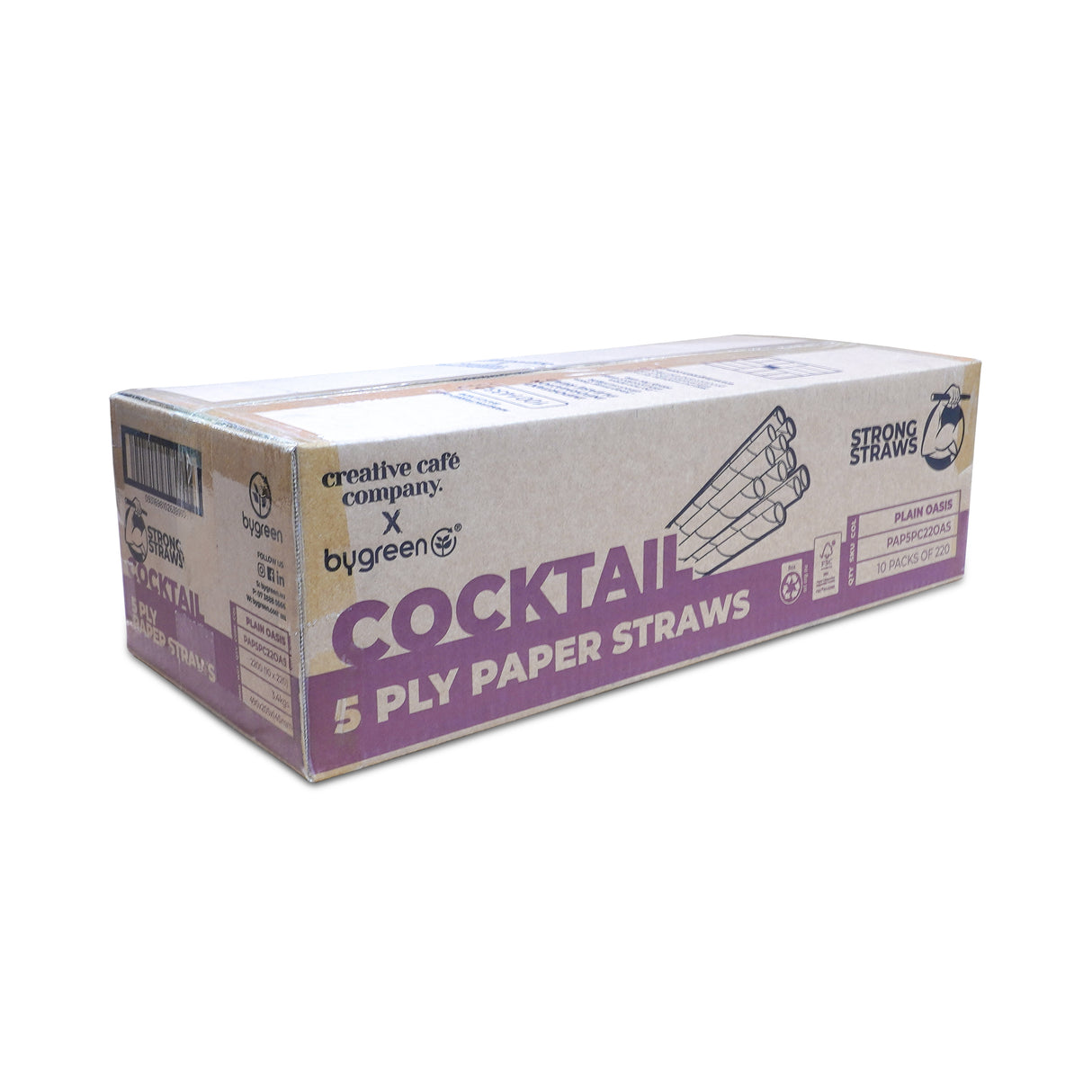 STRONG STRAWS - 5 PLY COCKTAIL PAPER STRAW - OASIS