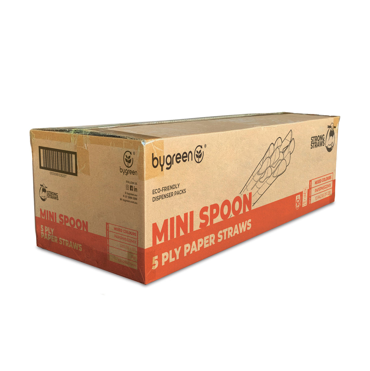 STRONG STRAWS - 5 PLY MINI SPOON PAPER STRAW - WHITE