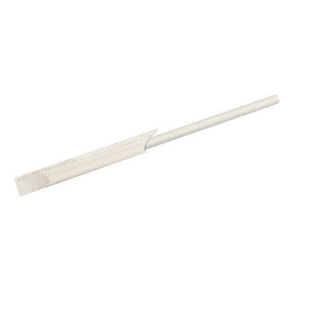 ECO STRAWS - COCKTAIL SLIM PAPER WRAPPED - 3 PLY - WHITE (CTN 1000)