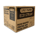 ECO STRAWS - COCKTAIL SLIM PAPER WRAPPED - 3 PLY - WHITE (CTN 1000)