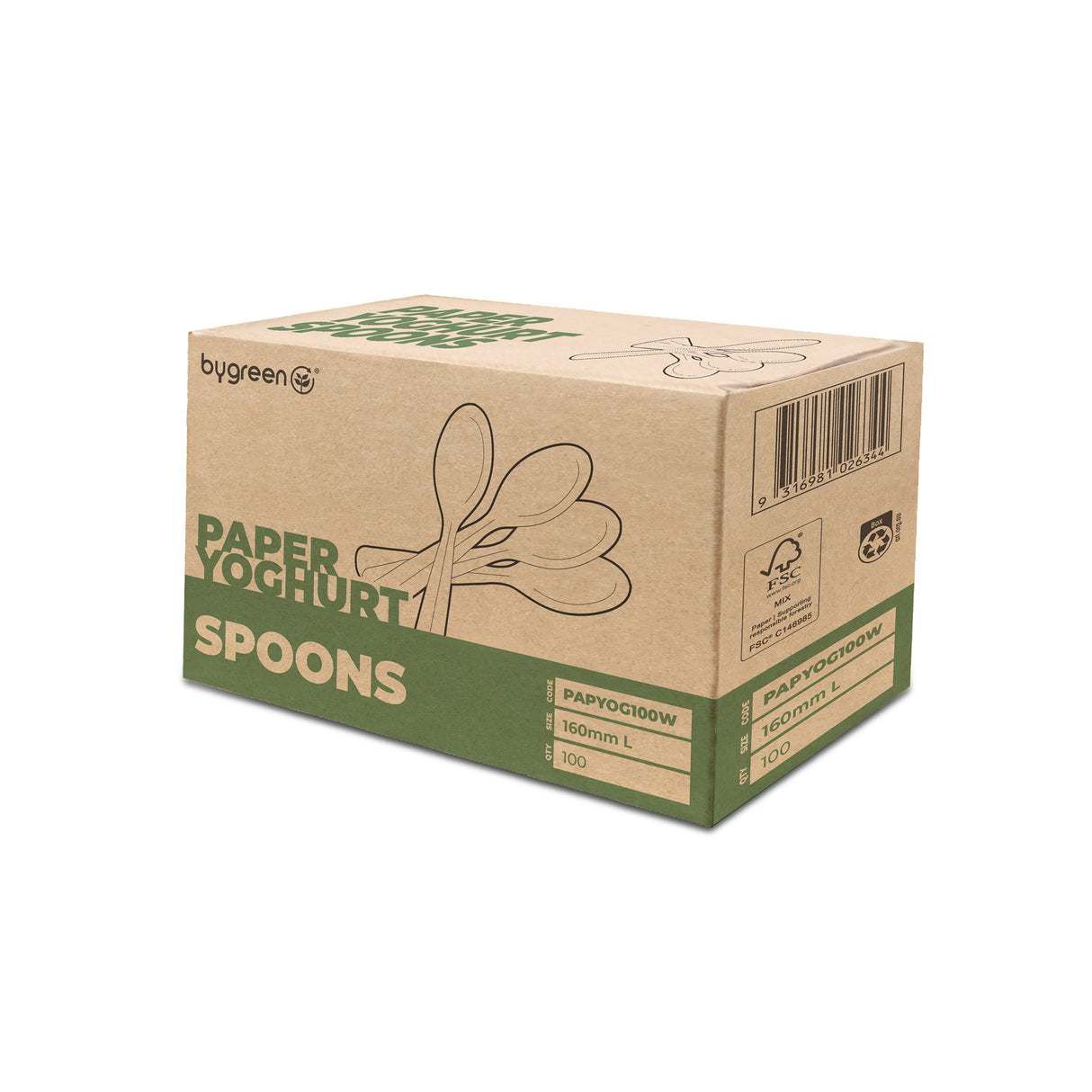 PAPER YOGHURT SPOONS - WHITE