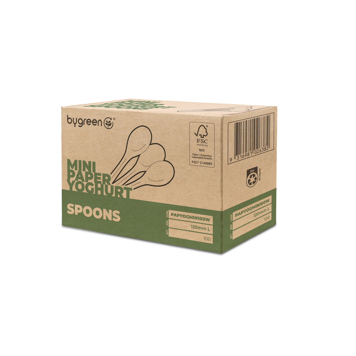 PAPER YOGHURT SPOONS - MINI - WHITE