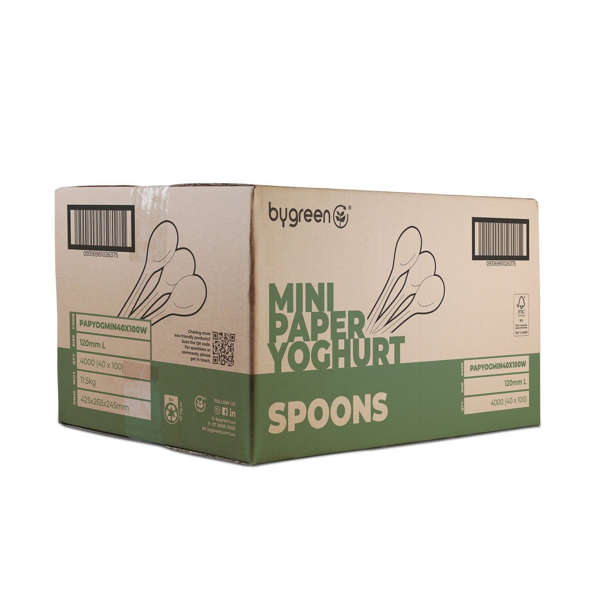 PAPER YOGHURT SPOONS - MINI - WHITE